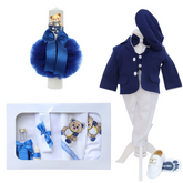 Set botez TeddyBear, Costum, Lumanare si Trusou, REC3238